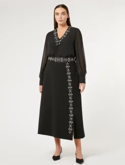 Langer Rock aus Cady mit Strass