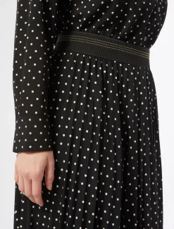 Langer Rock aus plissiertem Tüll-Jersey