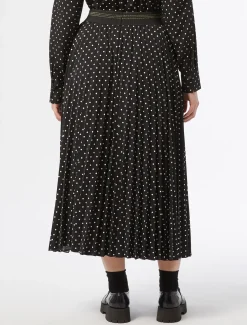 Langer Rock aus plissiertem Tüll-Jersey