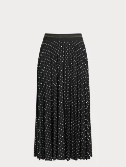 Langer Rock aus plissiertem Tüll-Jersey