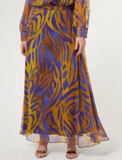 Langer Rock aus Seiden-Georgette