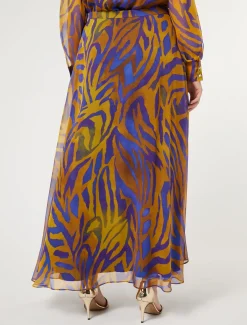 Langer Rock aus Seiden-Georgette