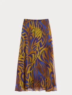 Langer Rock aus Seiden-Georgette