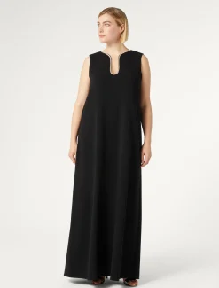 Langes Kleid aus Cady mit Strass