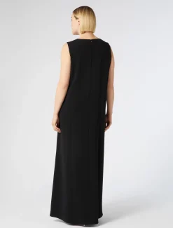 Langes Kleid aus Cady mit Strass