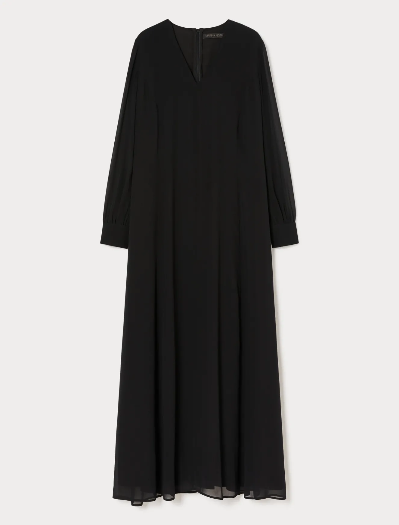 Langes Kleid aus Crêpe-Georgette