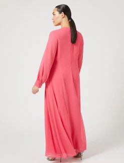 Langes Kleid aus Crêpe-Georgette