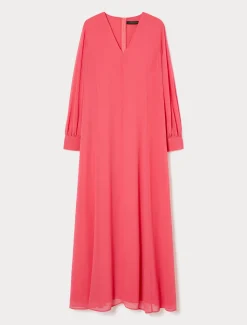 Langes Kleid aus Crêpe-Georgette