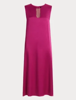 Langes Kleid aus Envers-Satin-Crêpe