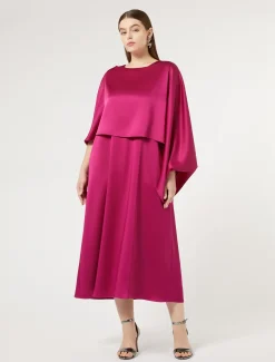 Langes Kleid aus Envers-Satin-Crêpe