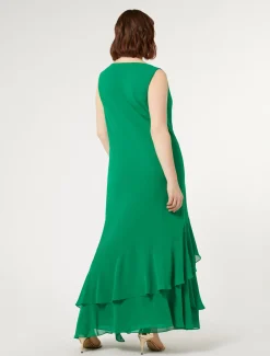 Langes Kleid aus Georgette