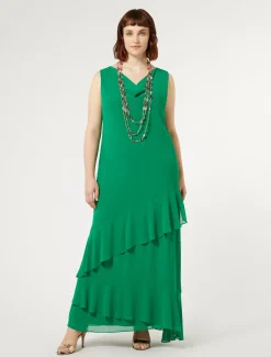 Langes Kleid aus Georgette