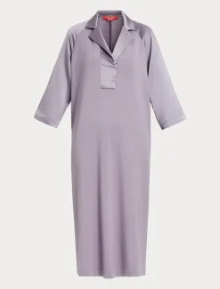 Langes Kleid aus Jersey und Satin