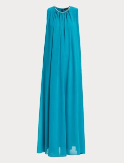 Langes Kleid aus Krepp-Georgette