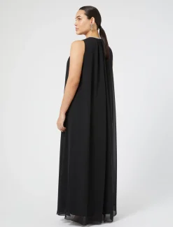 Langes Kleid aus Krepp-Georgette