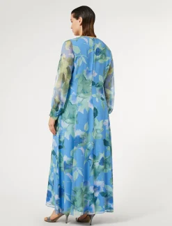 Langes Kleid aus Seiden-Georgette