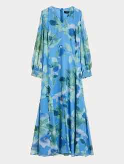 Langes Kleid aus Seiden-Georgette