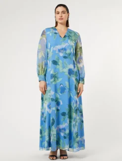 Langes Kleid aus Seiden-Georgette