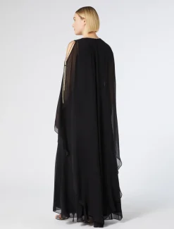 Langes Kleid aus Seiden-Georgette