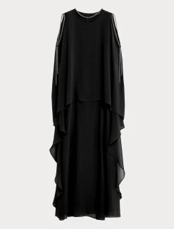 Langes Kleid aus Seiden-Georgette