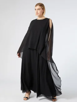 Langes Kleid aus Seiden-Georgette