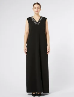 Langes Kleid aus Triacetat-Cady