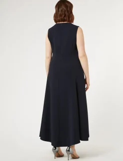 Langes Kleid aus Triacetat-Cady