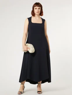 Langes Kleid aus Triacetat-Cady