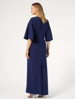 Langes Kleid aus Triacetat-Cady