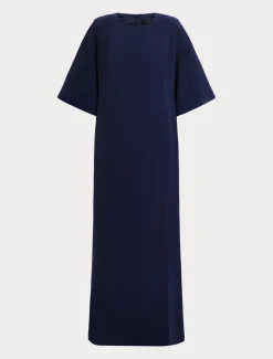 Langes Kleid aus Triacetat-Cady