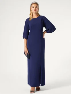 Langes Kleid aus Triacetat-Cady