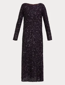 Langes Kleid mit Pailletten
