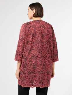 Leichter Mantel aus Taft mit Stickerei