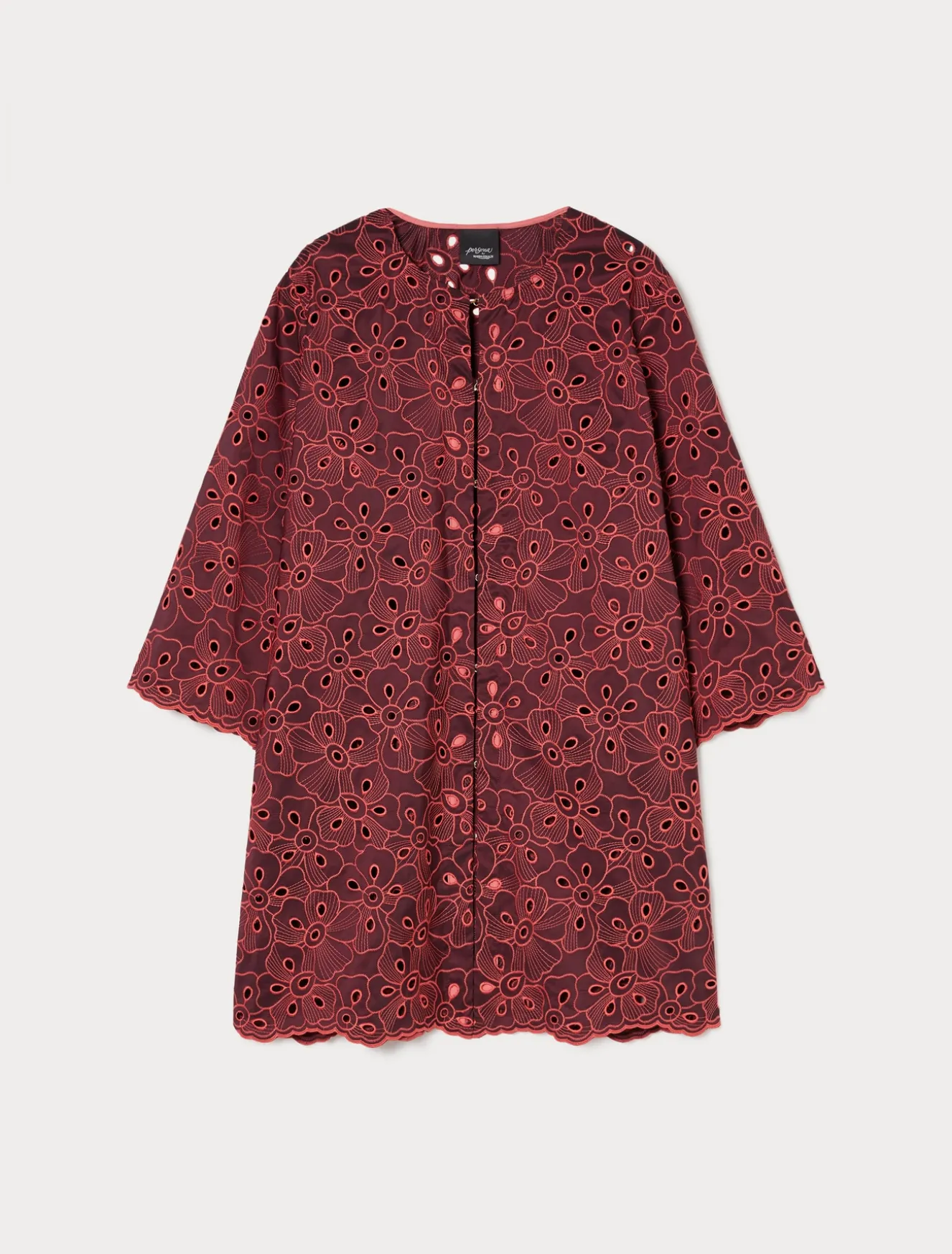 Leichter Mantel aus Taft mit Stickerei