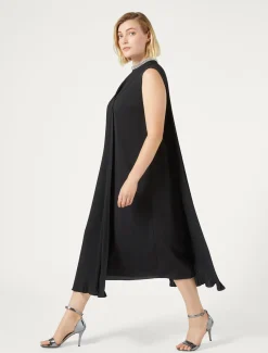 Longuette-Kleid aus Crêpe