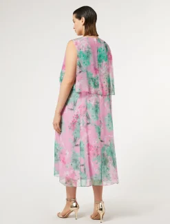 Longuette-Kleid aus Georgette