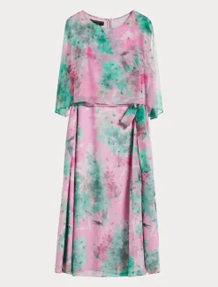 Longuette-Kleid aus Georgette