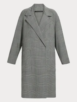Mantel aus Doppelgewebe aus Wolle mit Karomuster