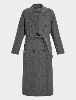 Mantel aus doppeltem Wollgewebe mit Zierstickerei