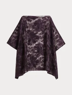 Poncho aus besticktem Tüll