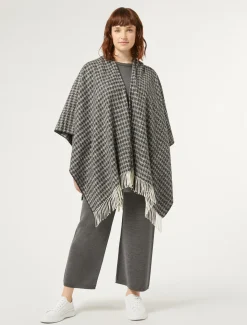 Poncho aus garngefärbtem Stoff