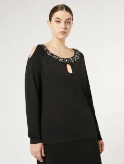 Pullover aus bestickter Viskose