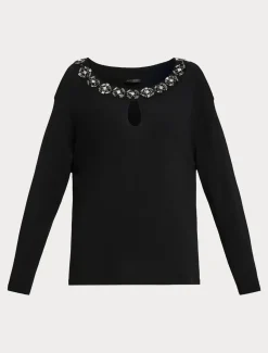 Pullover aus bestickter Viskose