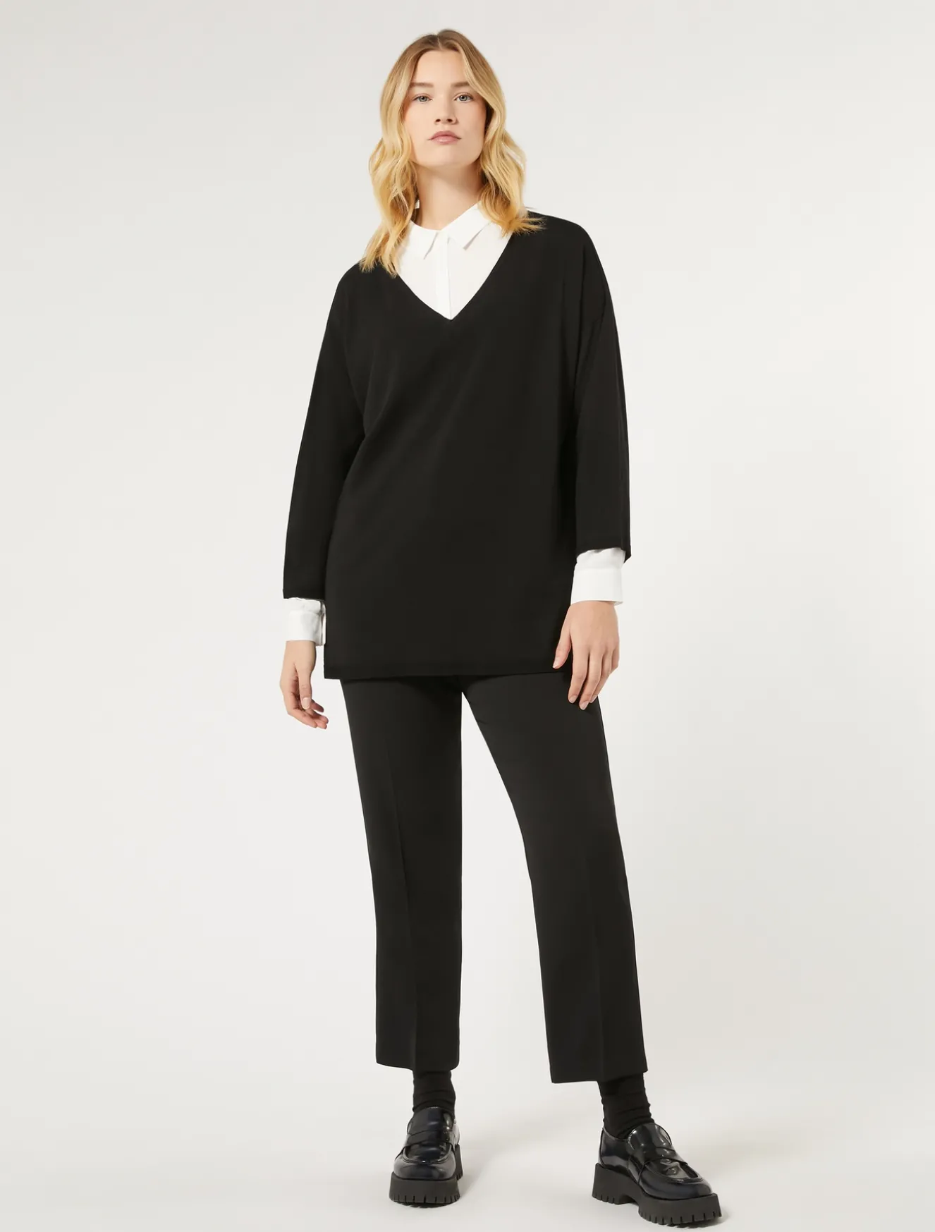 Pullover aus Crêpe-Viskosestretch