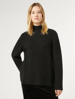 Pullover aus Wollmischung mit Strass