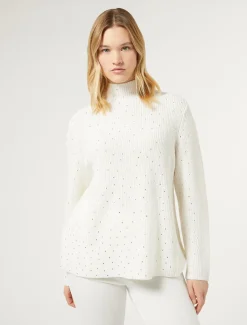 Pullover aus Wollmischung mit Strass