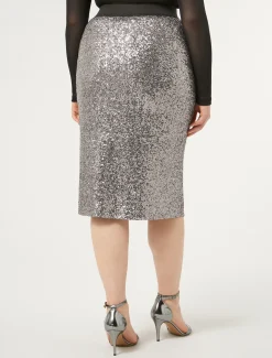 Rock aus Jersey mit Pailletten