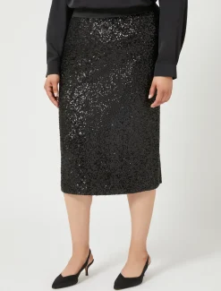 Rock aus Jersey mit Pailletten