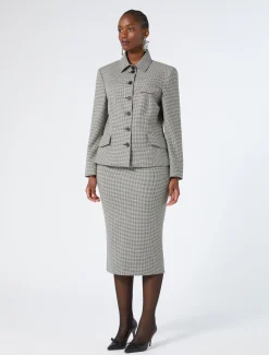 Rock aus Wollbatavia mit Stretchanteil