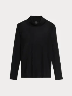 Rollkragenpullover aus Stretch-Tulle